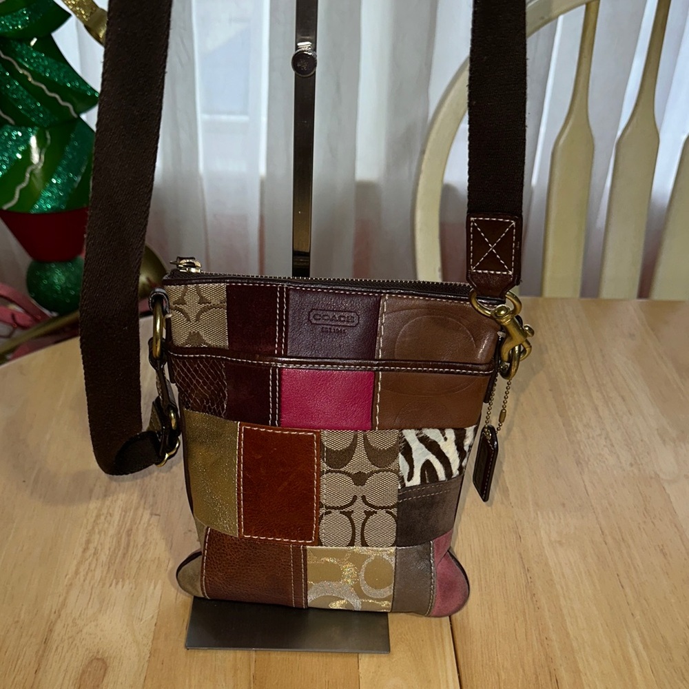 Coach 2006 Patchwork Crossbody Bag - Brown, Pink, Tan